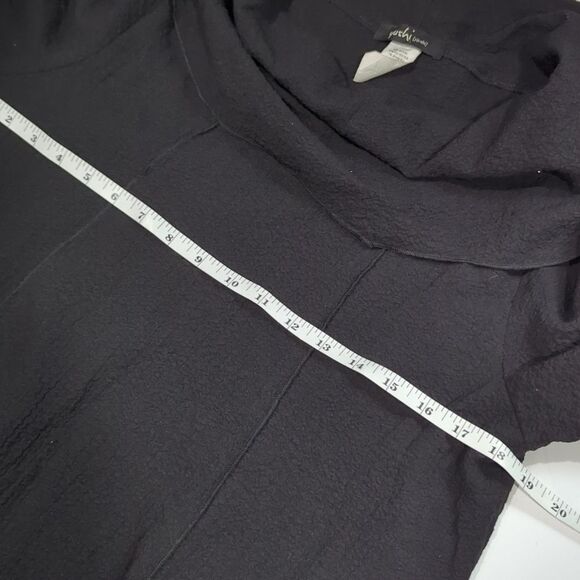 Yushi Top Womens Medium Black Textured Knit Cowl Neck Art Lagenlook - Picture 6 of 7